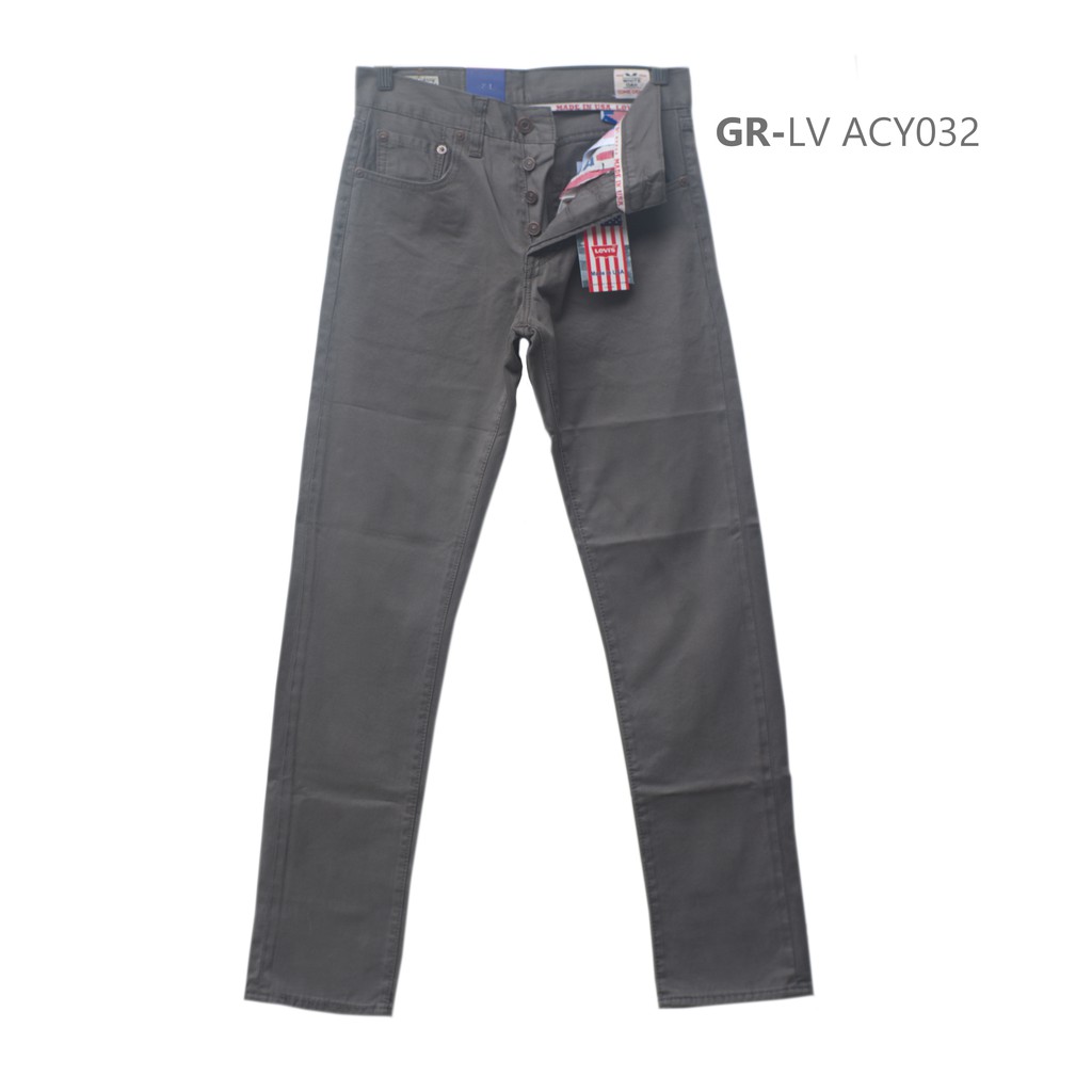 Levis 501 USA - Celana Panjang Pria - Bahan Kanvas Grey