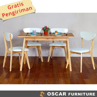 Oscar Furniture Dining Set Catania 120 1 Meja Makan 4 Kursi Makan Shopee Indonesia