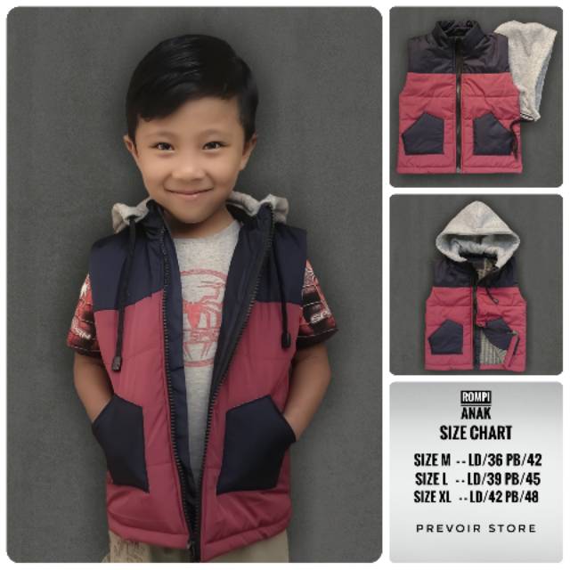 Rompi Anak Tebal/Jaket Anak Rompi/Rompi Tebal Anti Angin