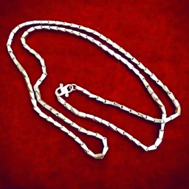 perhiasan kalung perak murni 925 model padi