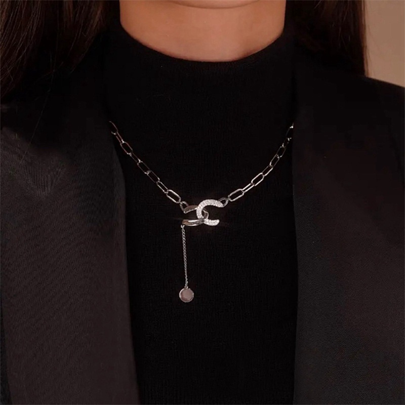 Fancyqube Kalung Rantai Klavikula 925 Sterling Silver Desain Bintang Untuk Wanita