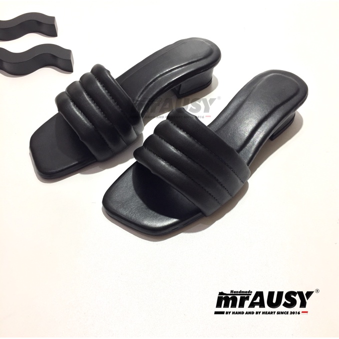 Sandal Heels Selop Wanita Cewek Nyaman Strap 1 mrAUSY 3 cm