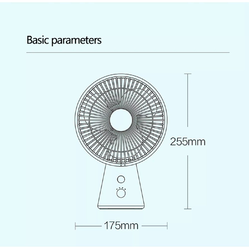 LOFANS M2 - Small Electric Fan - Kipas Angin Meja Portabel dengan 4 Kecepatan - Baterai 3000mAh