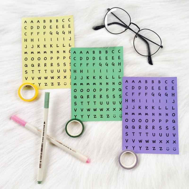 

Sticker Huruf Angka Warna Pastel Lucu Kawaii untuk Scrapbook / Sekolah / Journaling