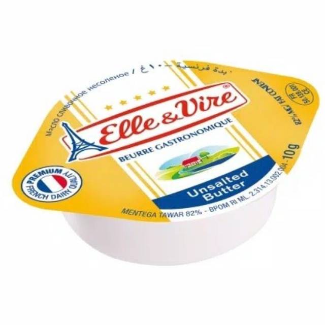 

Elle & Vire Unsalted Butter 10 minicups @10gr MPASI