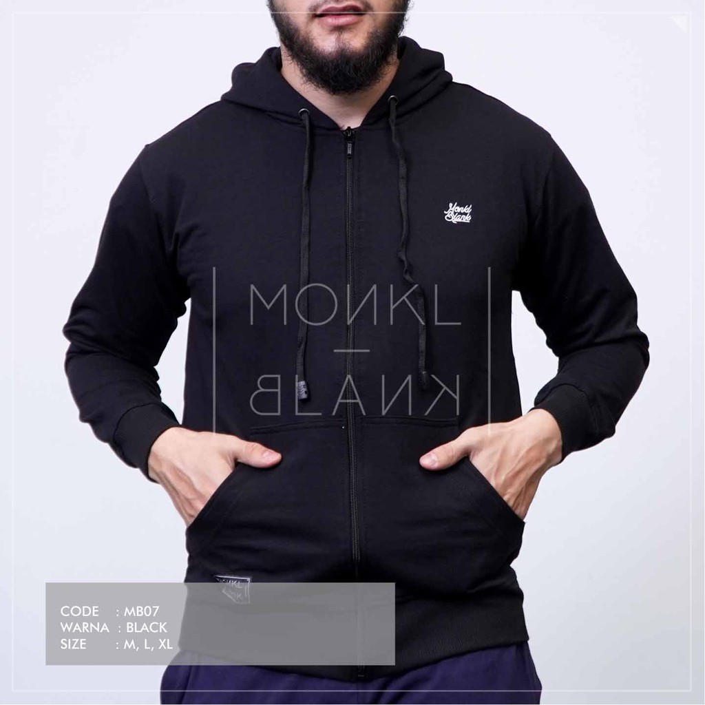 Monkl Blank HOODIE ZIPPER PREMIUM POLOS SIZE M - XL