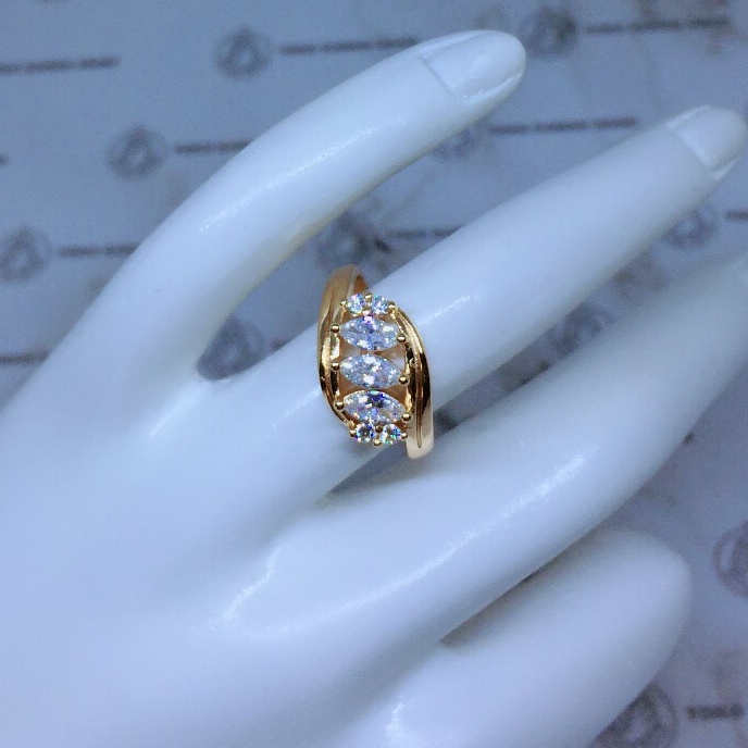 Cincin Xuping Gold Fashion Wanita Motif Permata Bunga Perhiasan Wanita *21