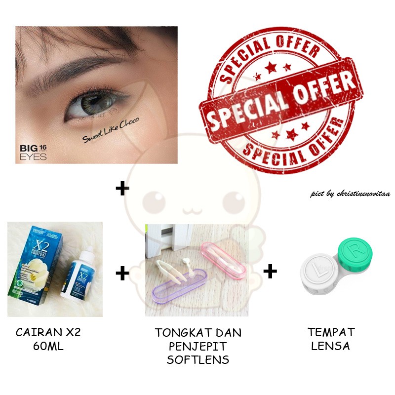 Softlens X2 BABE BIG EYES 16mm - Normal - Paket Softlens Pemula - Exoticon