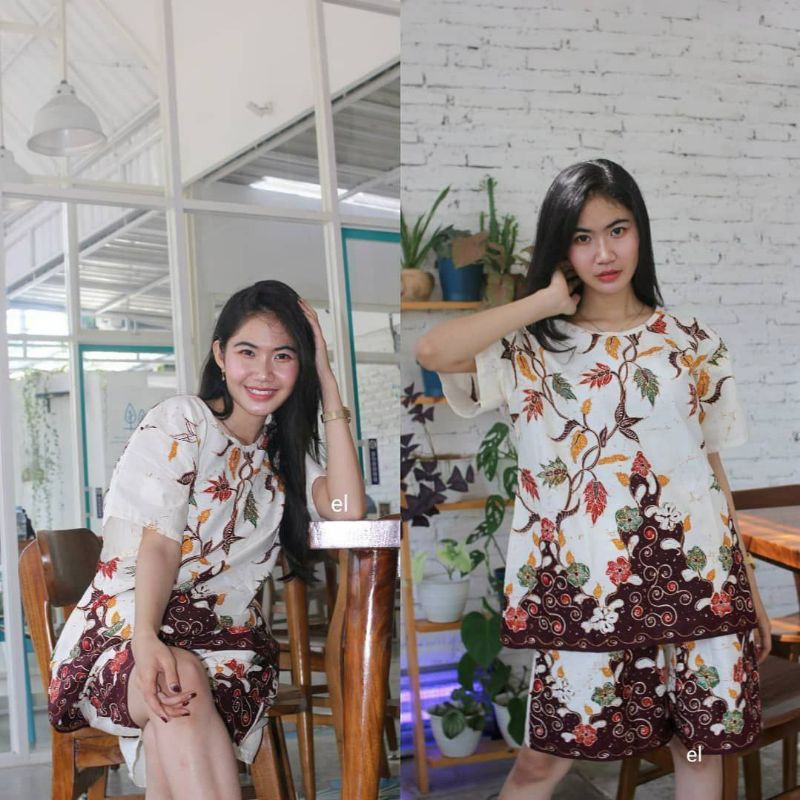 STELAN BATIK ATASAN LENGAN PENDEK &amp; CELANA PENDEK