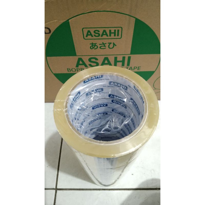 Lakban Asahi Transparan size 48 mm /100 yard isi 6 pcs