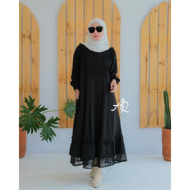 GAMIS/DRESS/IVONA MIDI DRESS/GAMIS AR/GAMIS WANITA/PAKAIAN WANITA
