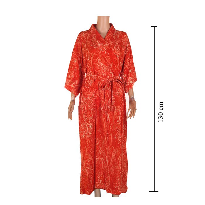 Kimono Batik Cap Santung Premium Panjang
