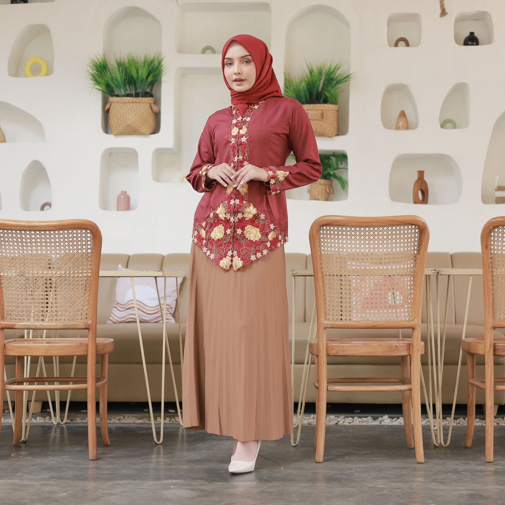Alantasik - Atasan kebaya bordir WARNA alantasik modern wisuda kantor kerja SULAM kebaya encim wrana R24 R27