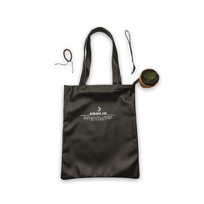 DHON.ID Totebag Pria Wanita Free Gelang ,kalung & stiker keren dhon.id (Bisa COD)