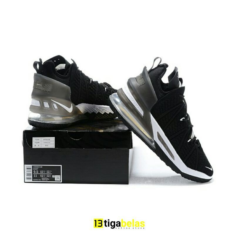 SEPATU NIKE LEBRON 18 black white