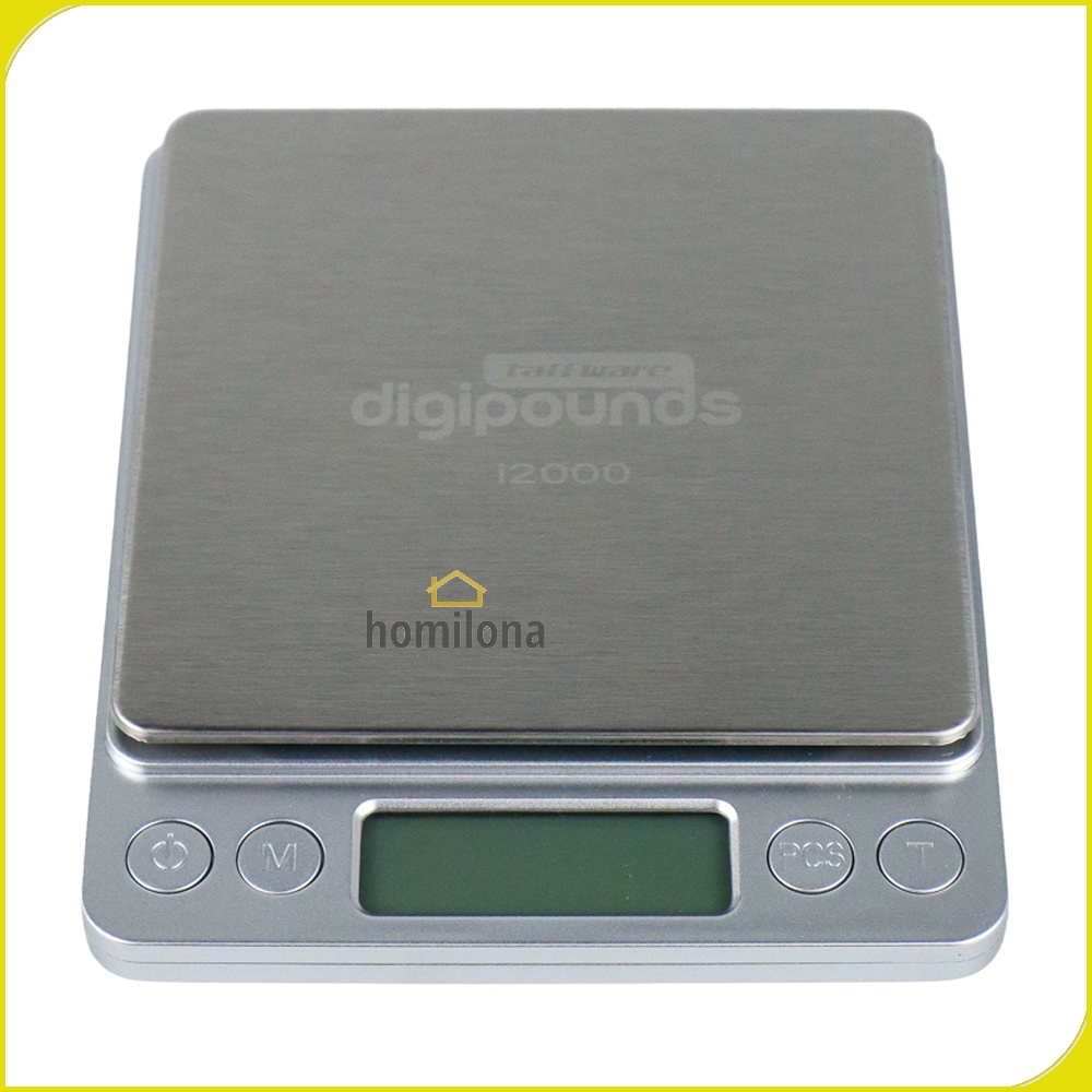 Timbangan Dapur Mini Digital Scale 1000g 2000g 3000g 0.1g - Taffware Digipounds i2000 - Silver