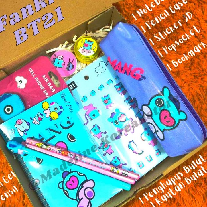 (BIG SALE) TERMURAH Paket Alat Tulis BT21 Gift Box BT21 / Hampers BT21 / Hampers Ulang Tahun Sidang 