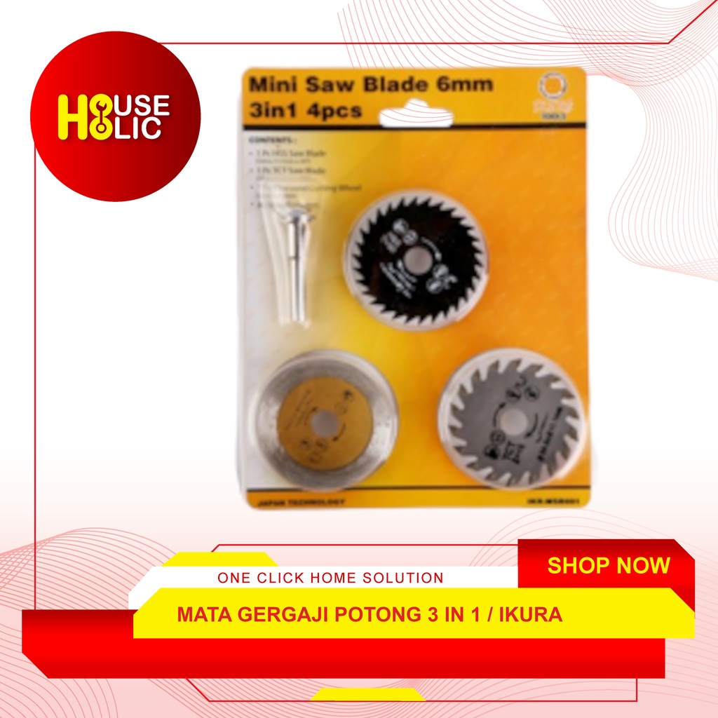 Circular Saw Mini Cutting Blade 3 ini 1 4pcs 6mm Mata Gergaji Potong