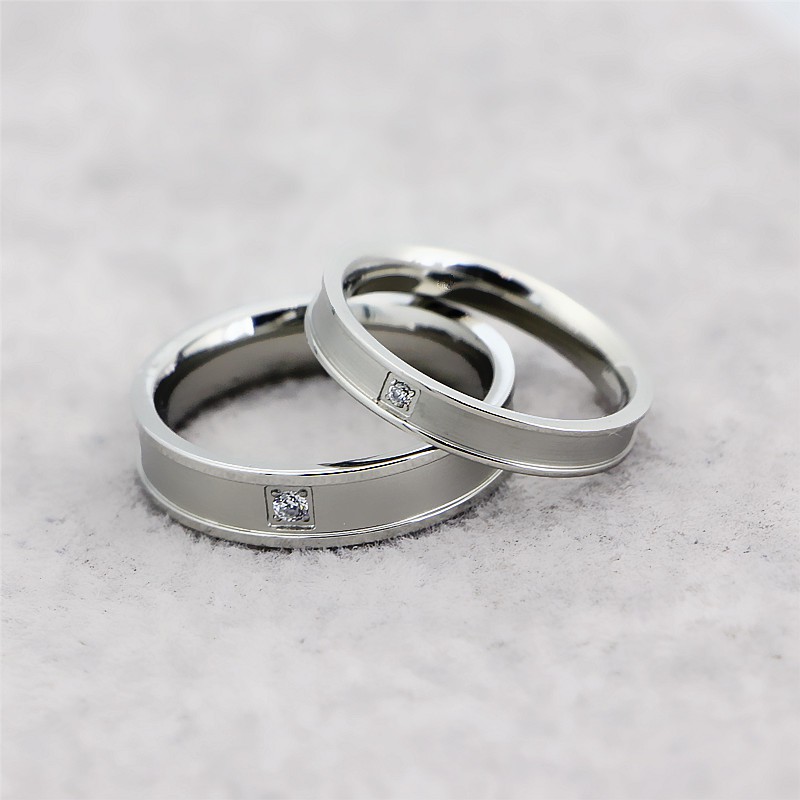 [BEST SELLER] Cincin Couple titanium  C062 / Tunangan / Nikah / Kawin Titanium Anti Karat Mata Satu