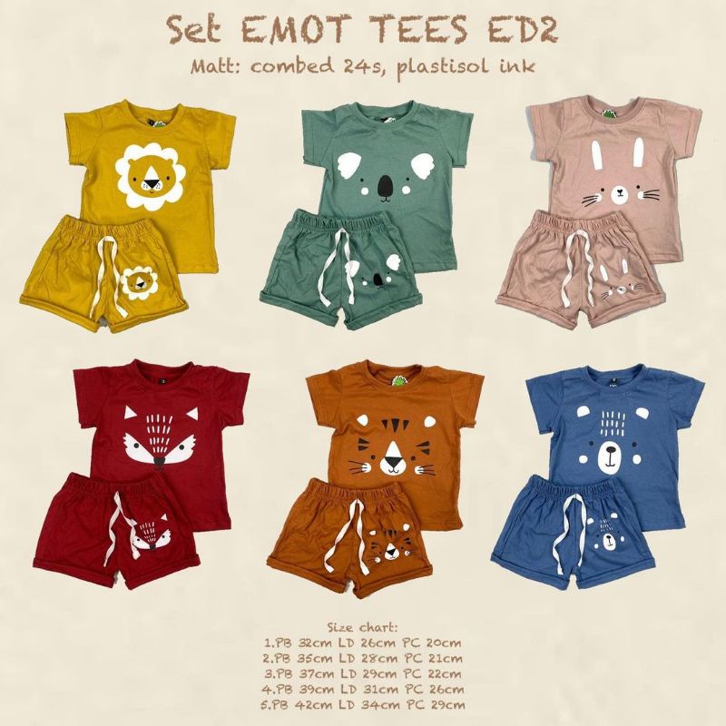Setelan EMOTICON TEES PINEAPPLE KIDS