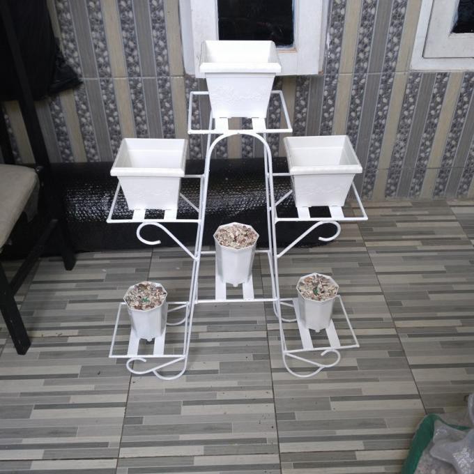 Standing Pot Besi. Rak Bunga 6 Susun Tipe A, Tinggi 100Cm, Rak Pohon Kak_Isel