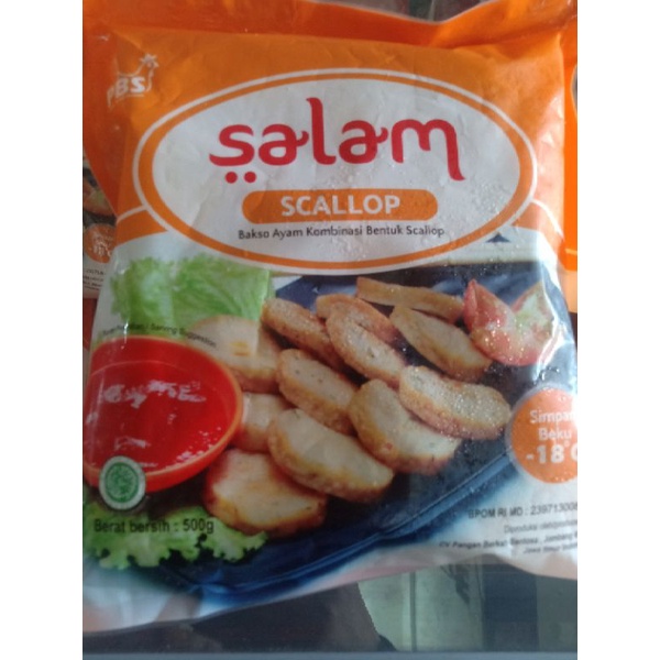 

Salam Scallop Bakso ayam kombinasi Bentuk scallop 500g