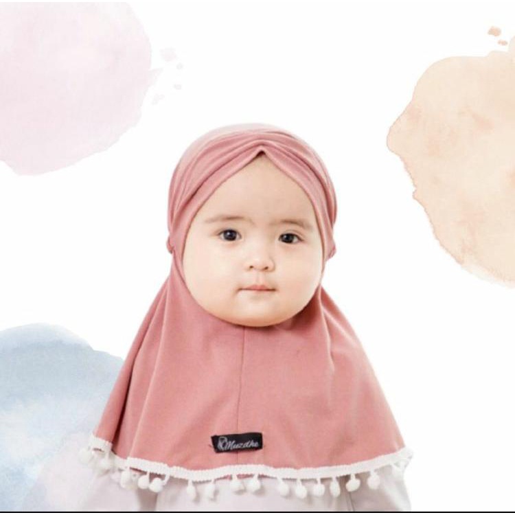 Jilbab Pom Pom Anak Hijab Kids Jersi umur 0-1 thn