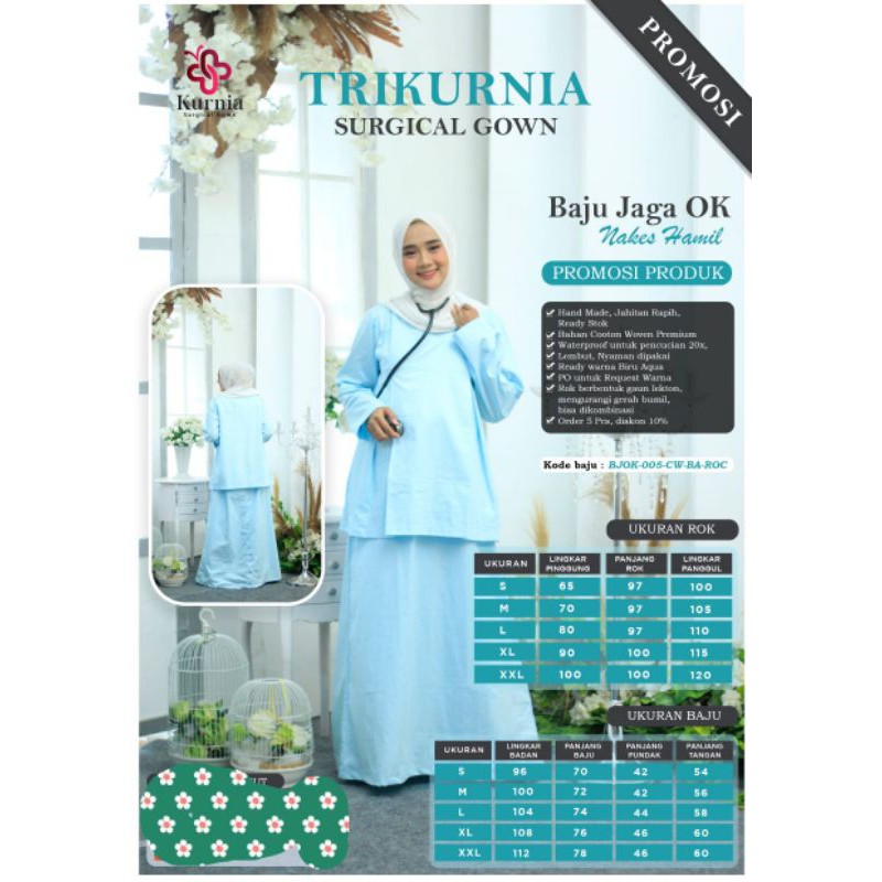 BAJU JAGA OK NAKES HAMIL WATERPROOF KODE: BJOK-005-CW-BA-ROC