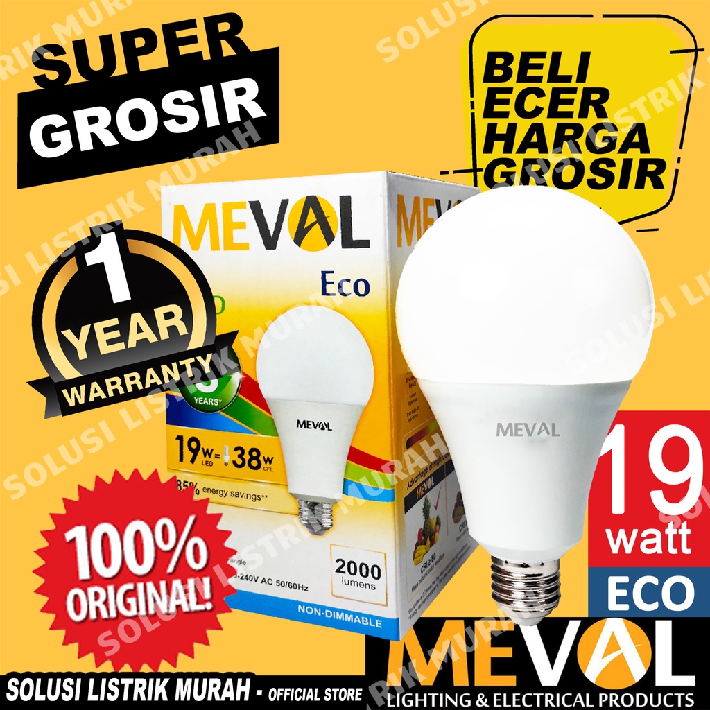 MEVAL Lampu Led Eco Bulb 19Watt Putih