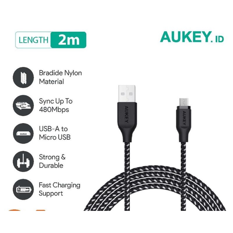 Aukey Cable Data CB-AM2 Micro USB Quick Charge 3.0