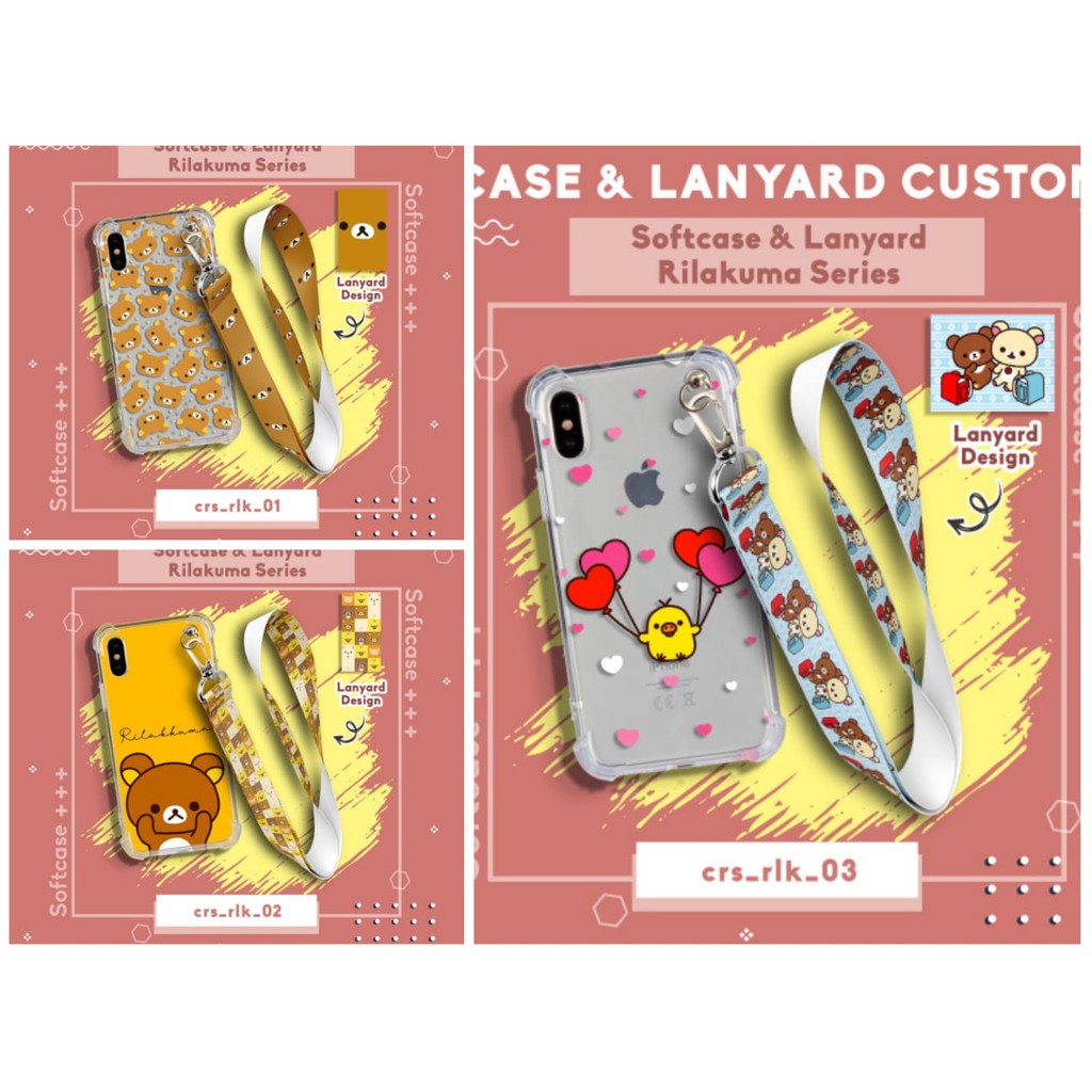 

Case Custom Dengan Lanyard Gambar Beruang Rilakuma Bebas Desain Softcase