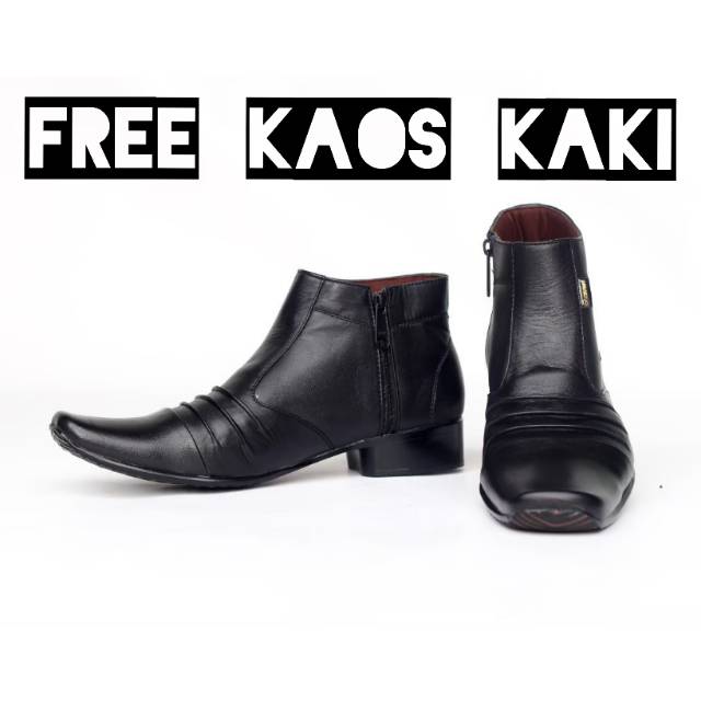 Sepatu Pantofel Pria Kulit Asli Garut Handmade Cevany Termurah terlaris Kasual Tanpa Tali Boot Cowo