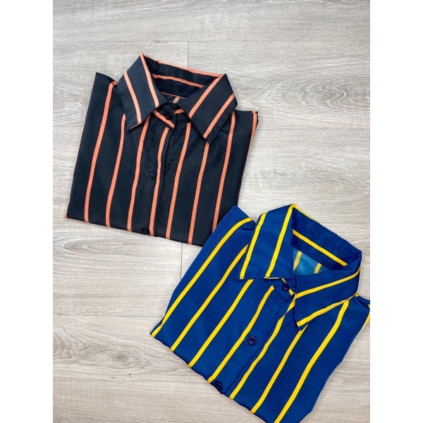 KEMEJA SALUR / kemeja stripe wanita / kemeja LD 110, kemeja garis garis / kemeja kerja / kemeja kantor / kemeja casual