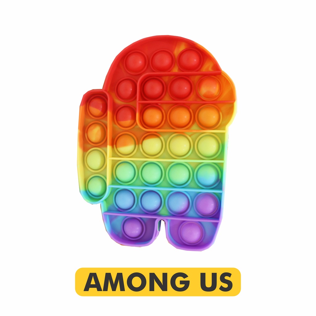 Mainan Pop it / Pop it Murah : Mainan Penghilang Stres Pop It Rainbow Unicorn Fidget Toy Push bubble Murah-3