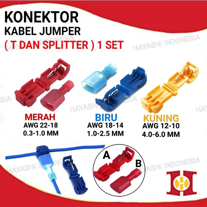 Konektor Kabel Jumper T dan Splitter 1 Set - 20pcs