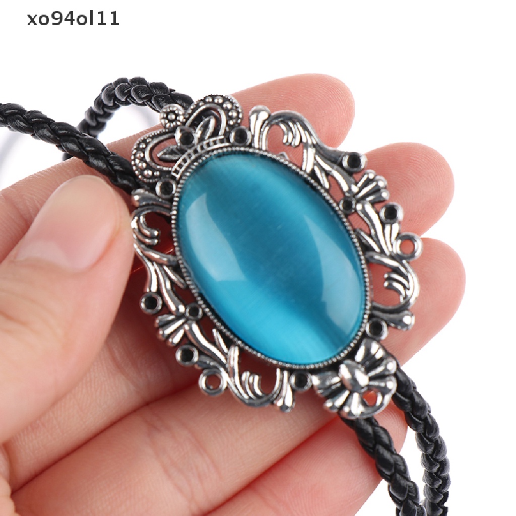 Kalung Bolo Tie Bentuk oval Gaya Cowboy Barat Untuk Wanita