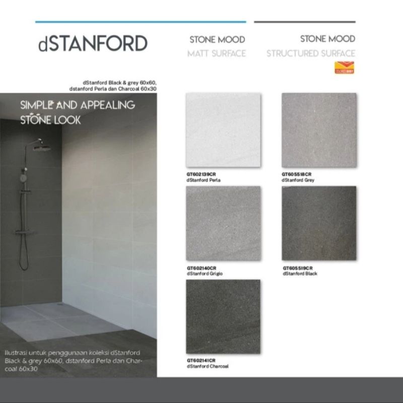 Roman Granit 60x60 dStanford Series (Stone Mood) / Granit Lantai Teras Kasar / Granit Lantai Outdoor