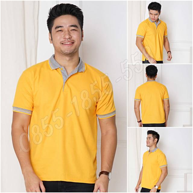  Kaos  Polo Kaos Kerah Kuning  Shopee Indonesia