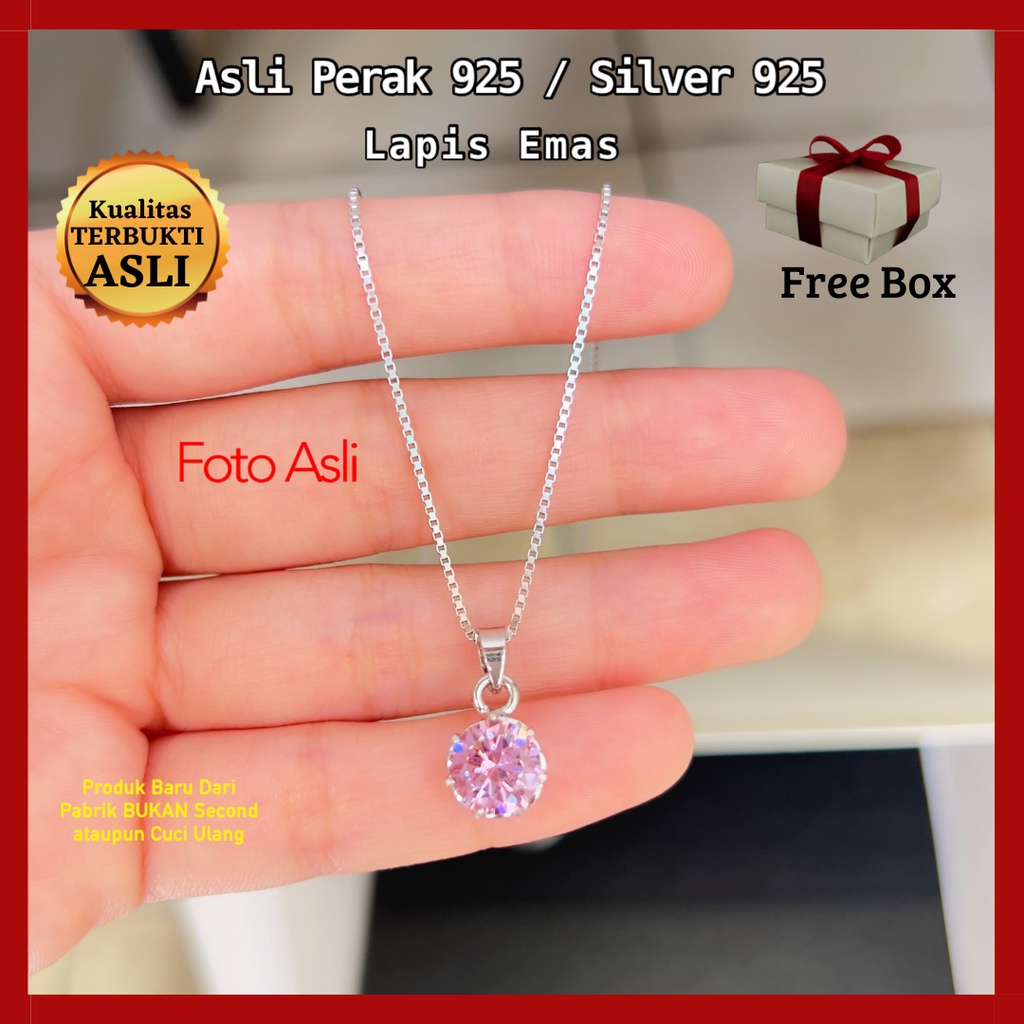 Kalung Perak Asli Silver 925 Lapis Emas Putih Awet Anti Karat Original Ada Surat Necklace Sterling S