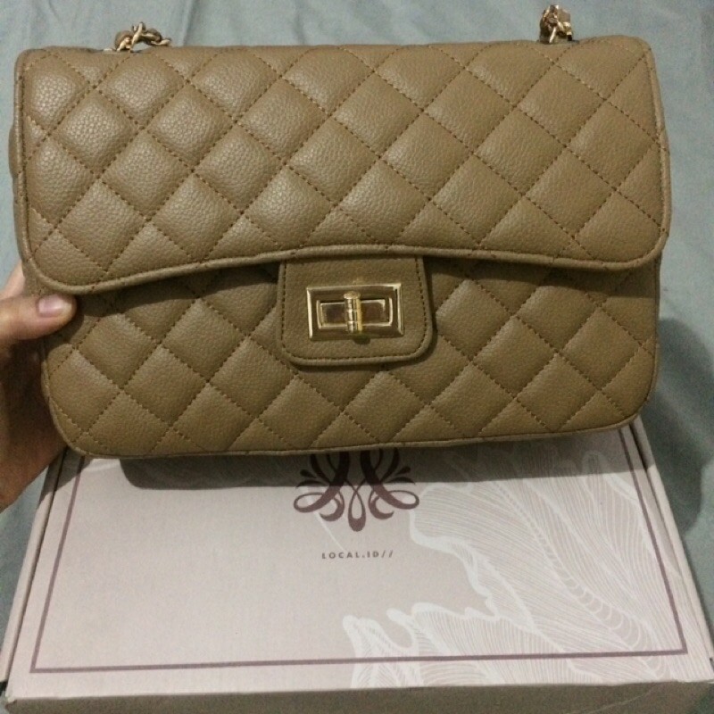 PRELOVED BOSTON BAG CARAMEL LOCAL ID