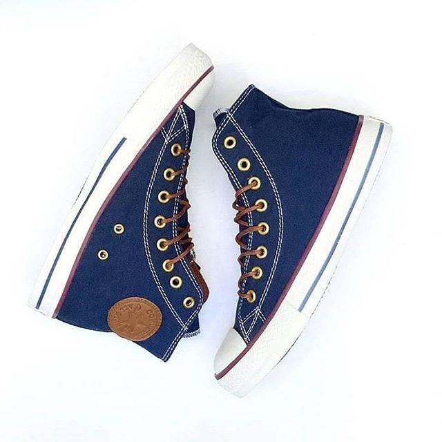 Sepatu Converse Allstar Classic Premium Vietnam High Boots Tinggi Navy Biru Dongker Sneakers Murah