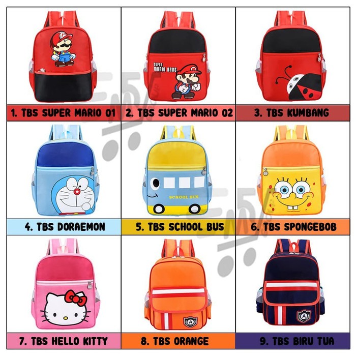 Promo TokoJustin Tas Anak TBS Sekolah Karakter Lucu Imut - MARIO DUA Murah