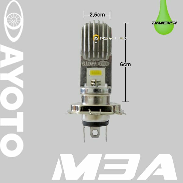 Lampu LED Utama Motor Bebek Matic H4 HS1 AYOTO ASLI M3A AC DC PNP-3