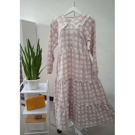 Gamis Kotak-Kotak | Gamis Kekinian | Gamis kotak-kotak Cerah | Gamis Berling