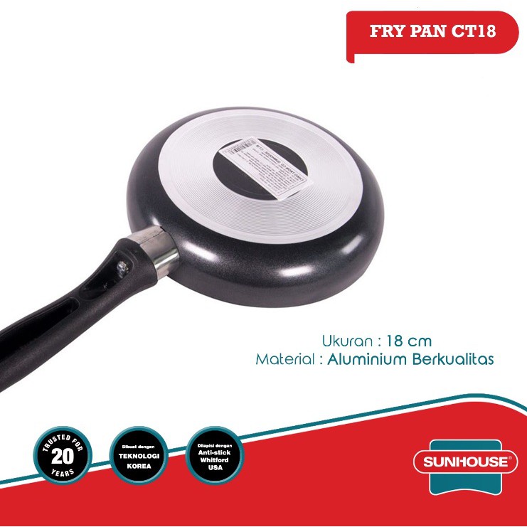 Sunhouse Plain Frypan Anti Lengket CT18 1 Pcs