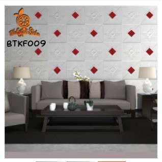 PAKET HEMAT Wallpaper foam 3D untuk dekorasi dinding dengan motif BATIK bertekstur dan timbul UK 70*70cm FOAM TRIDEE STRIPE BATIK FOAM