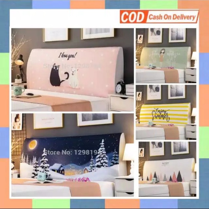 RUMAH TANGGA KAMAR TIDUR MATTRESS COVER AC 1770 SARUNG SANDARAN TEMPAT TIDUR MOTIF COVER KEPALA TEMP