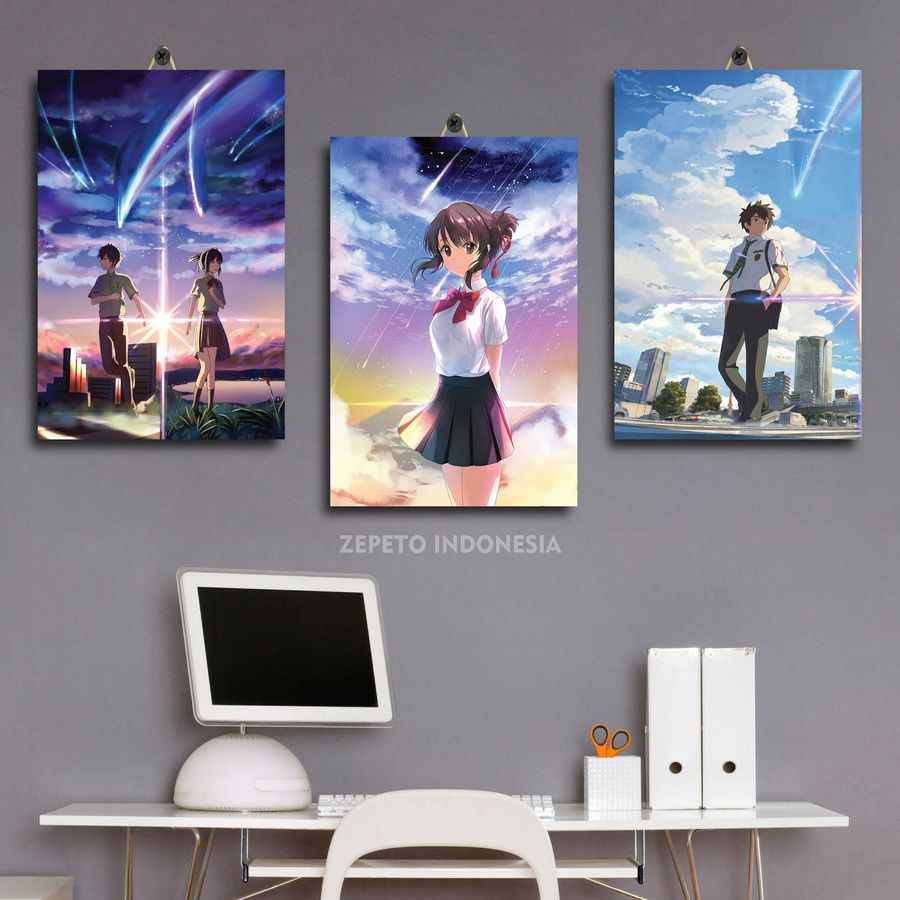 81-100 PAJANGAN RUANG CUSTOM ANIME KIMI NO NA WA 20X30 HPUCJ/YG9YU/ PAJANGAN KAMAR COWOK MITSUHA MIY