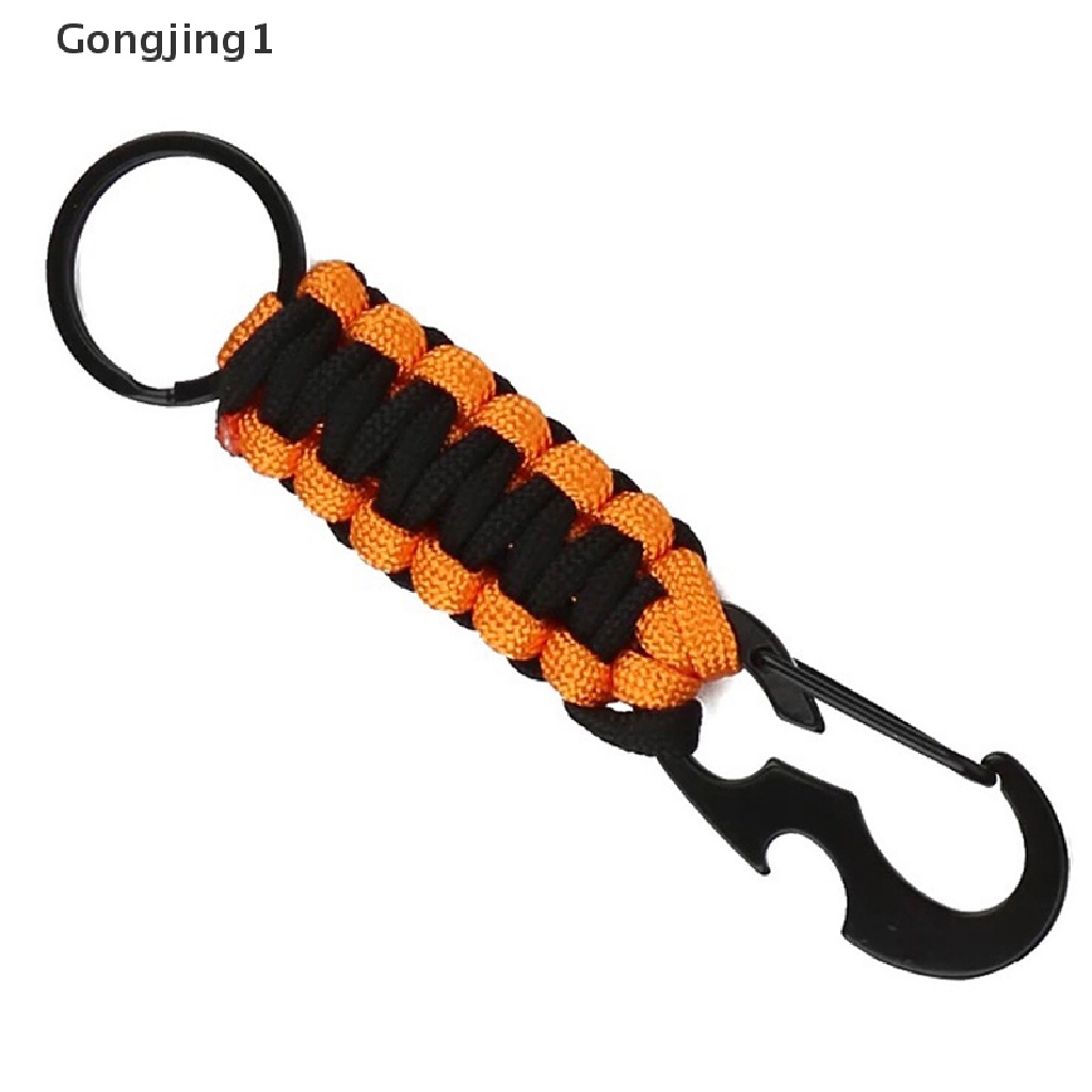 Gongjing1 Gantungan Kunci Tali Paracord Dengan Pembuka Botol Motif Camo Untuk Camping Outdoor