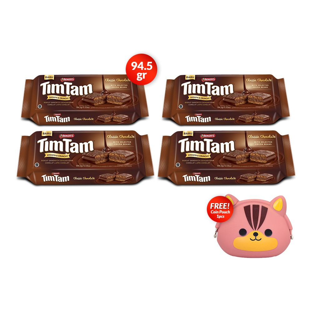 Tim Tam Wafer Atlas Chocolate 4 x 94.5 gr